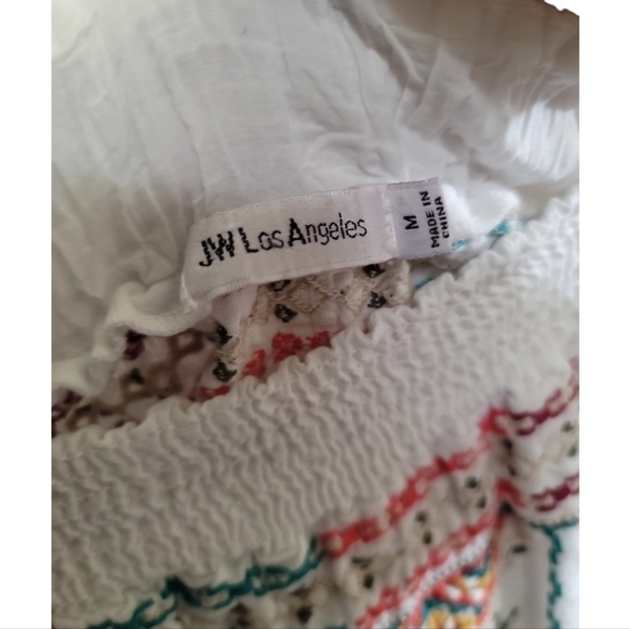 Johnny Was Verena Side Slit Skirt Medium 100% Linen multicolored Embroidery - Picture 5 of 7